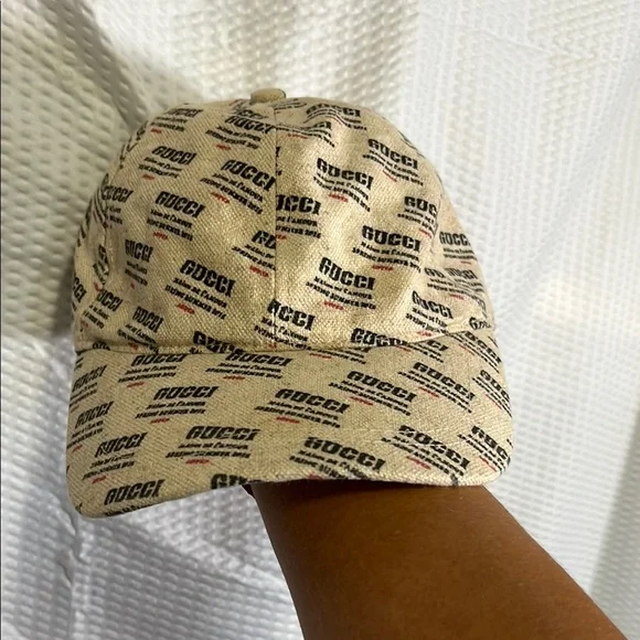 Gucci Black and Tan Logo Patterned Hat s-l400.jpg main image 2